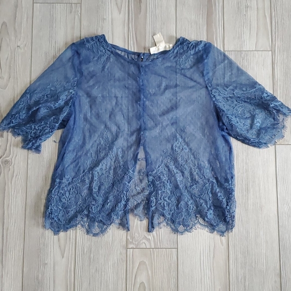 H&M Tops - Blue lace hm Coachella collection size 6